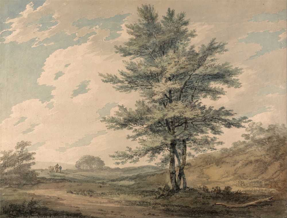 Landscape with Trees and Figures (ca. 1796) - Joseph Mallord William Turner