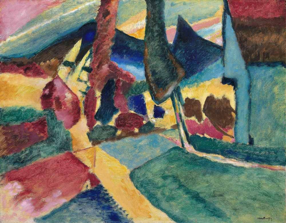 Landscape with Two Poplars - Wassily Kandinsky