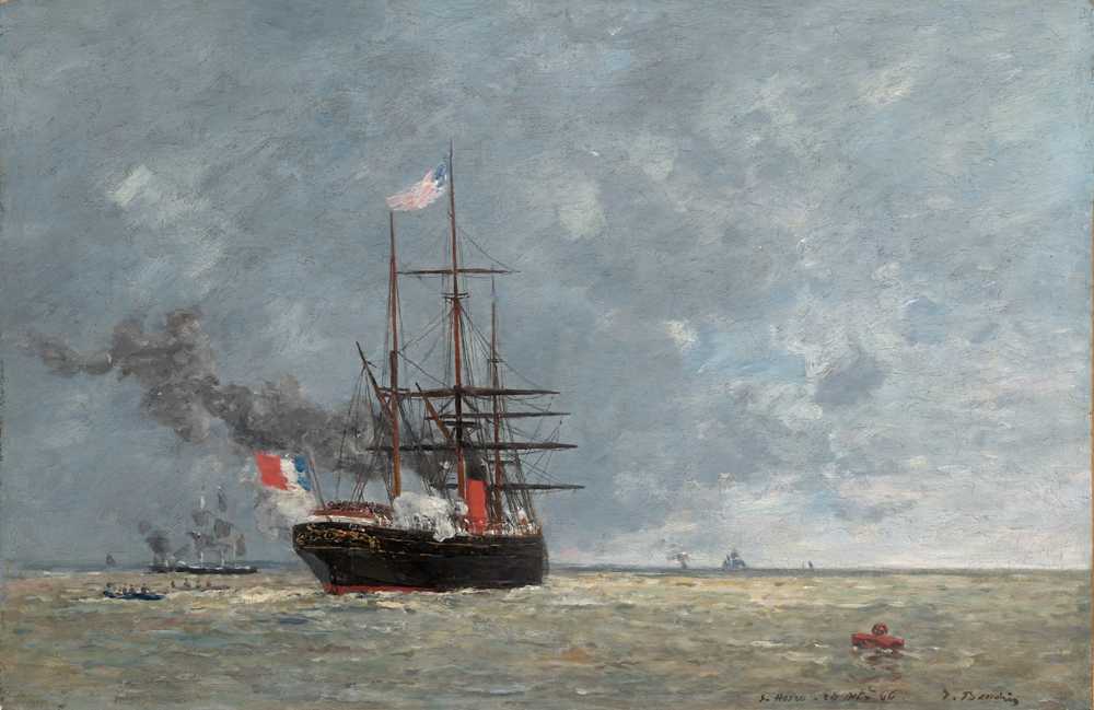 Le Havre, ships at sea (1866) - Eugene Boudin