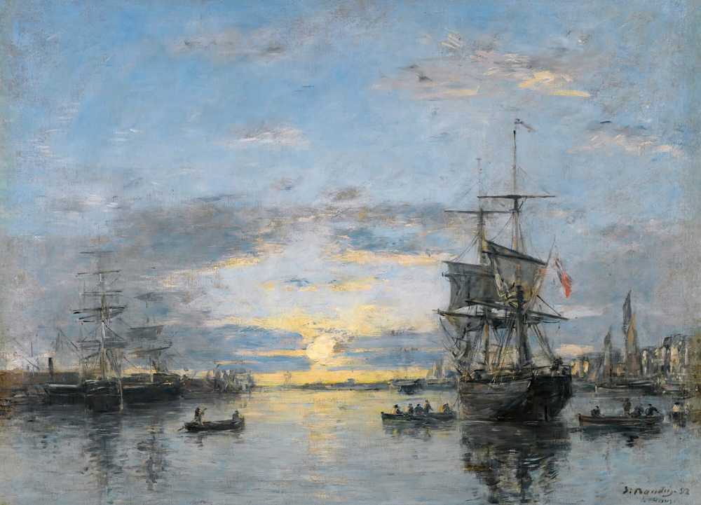 Le Havre. The Outer Port At Sunset (1882) - Eugene Boudin