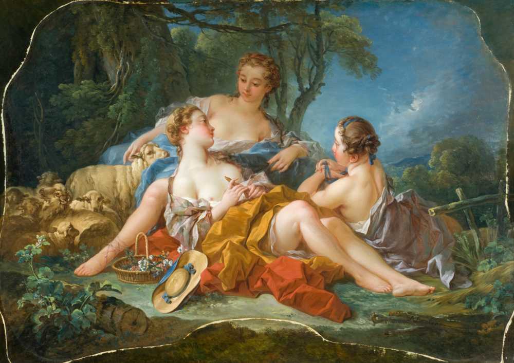Les Confidences Pastorales (circa 1745) - Francois Boucher