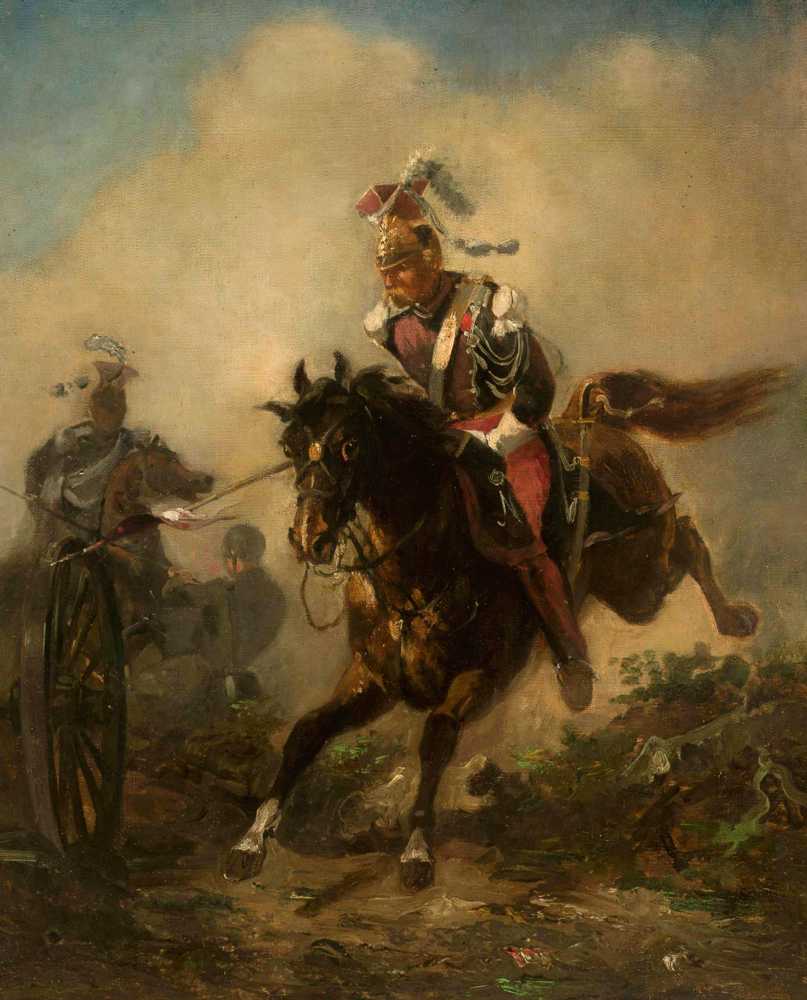 Light cavalryman charging - Henryk Pillati