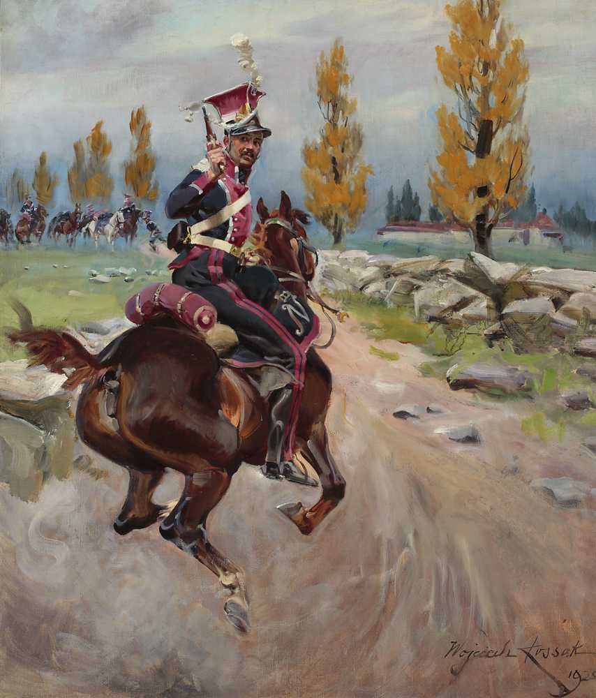 Light cavalryman on reconnaissance (1925) - Wojciech Kossak