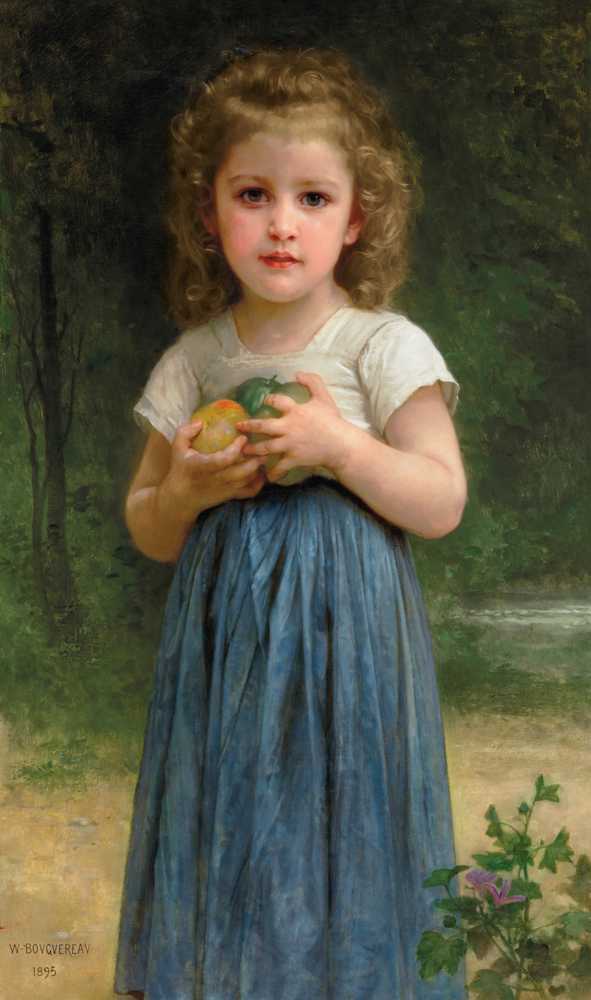 Little girl holding apples in her hands (1895) - William-Adolphe Bouguereau