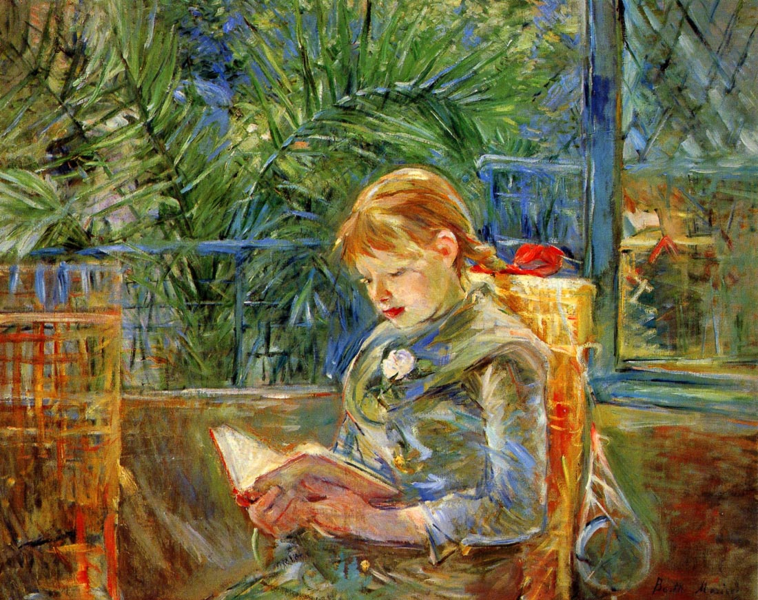 Little girl, reading - Morisot