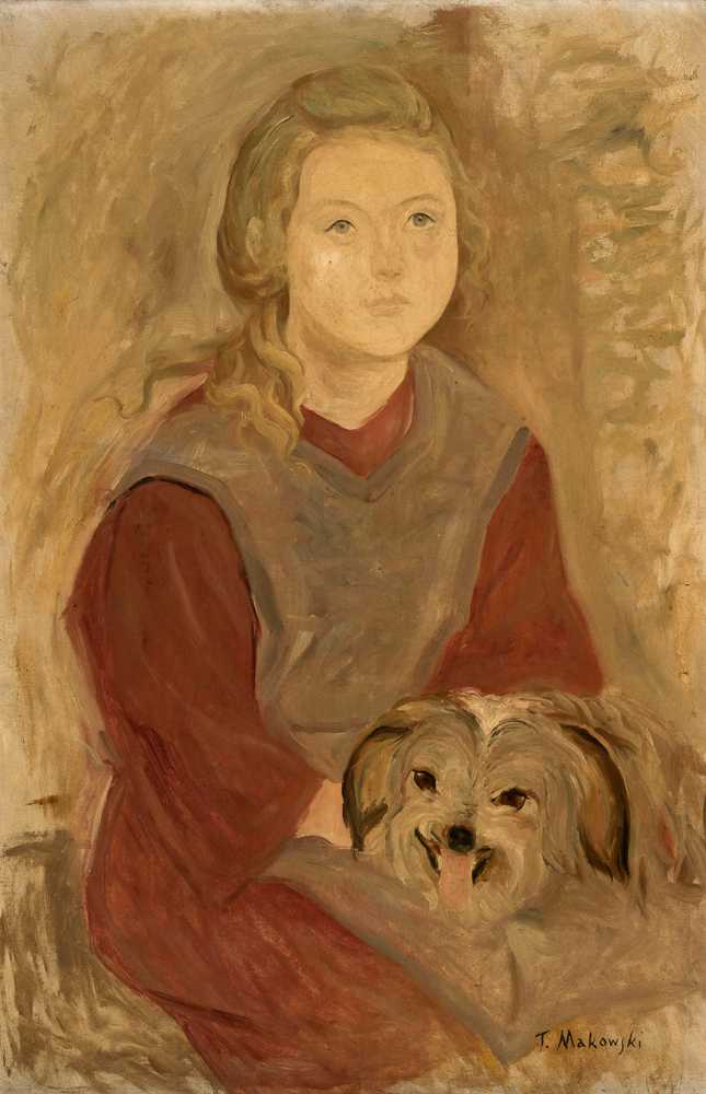 Little girl with a dog (1927) - Tadeusz Makowski