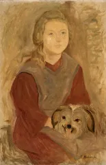 Little girl with a dog (1927) - Tadeusz Makowski