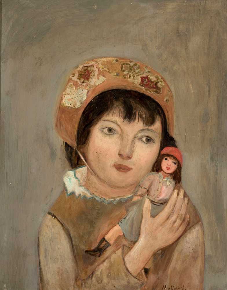 Little girl with a doll (1922) - Tadeusz Makowski