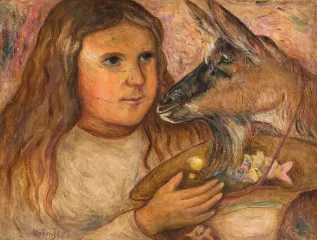 Little girl with a goat (1919) - Tadeusz Makowski