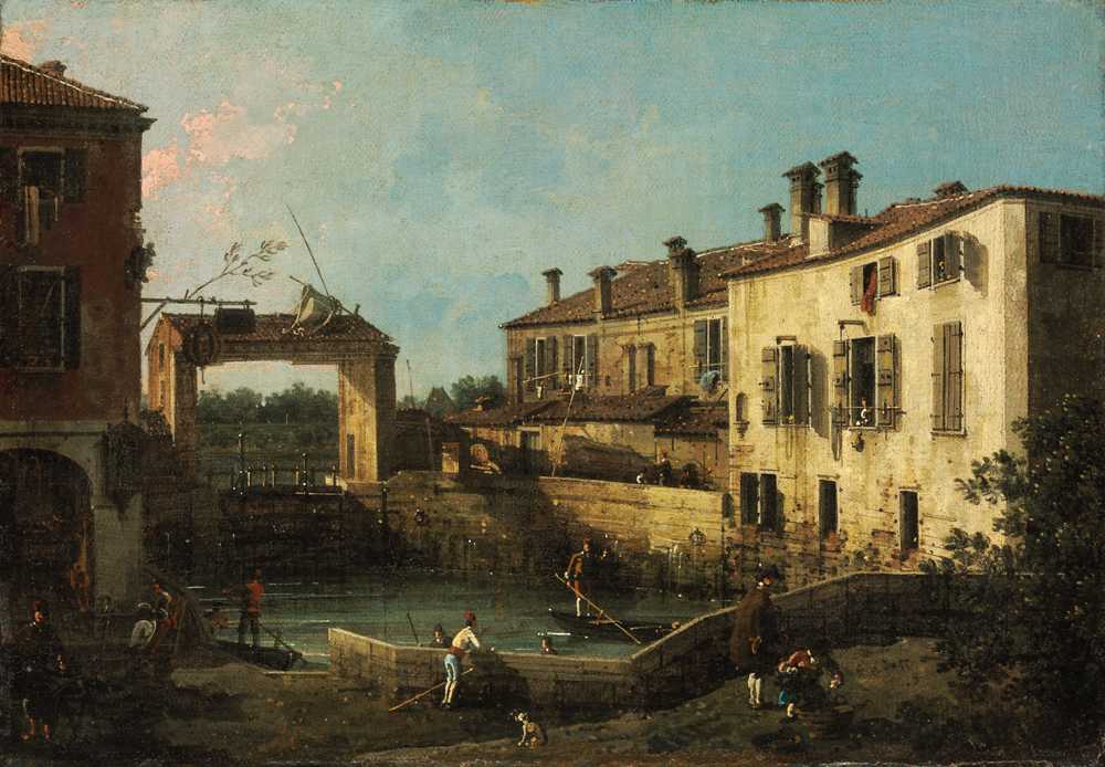 Lock near Dolo - Canaletto