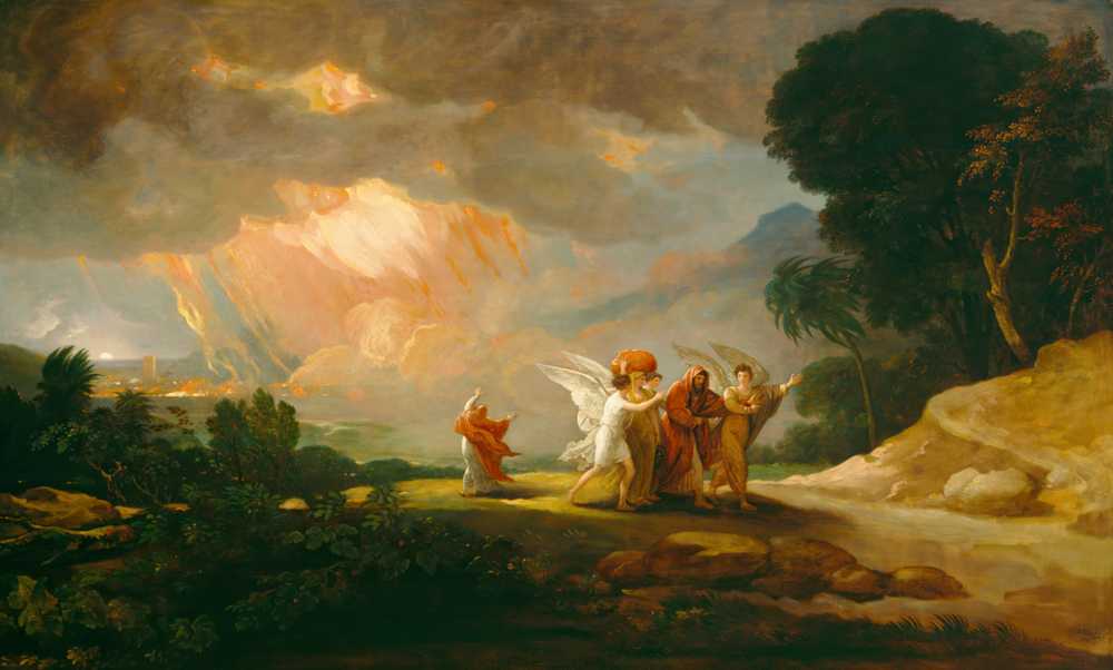 Lot Fleeing from Sodom (1810) - Benjamin West