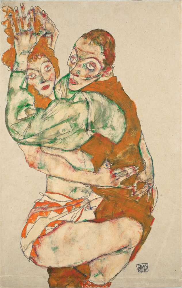 Lovemaking (1915) - Egon Schiele