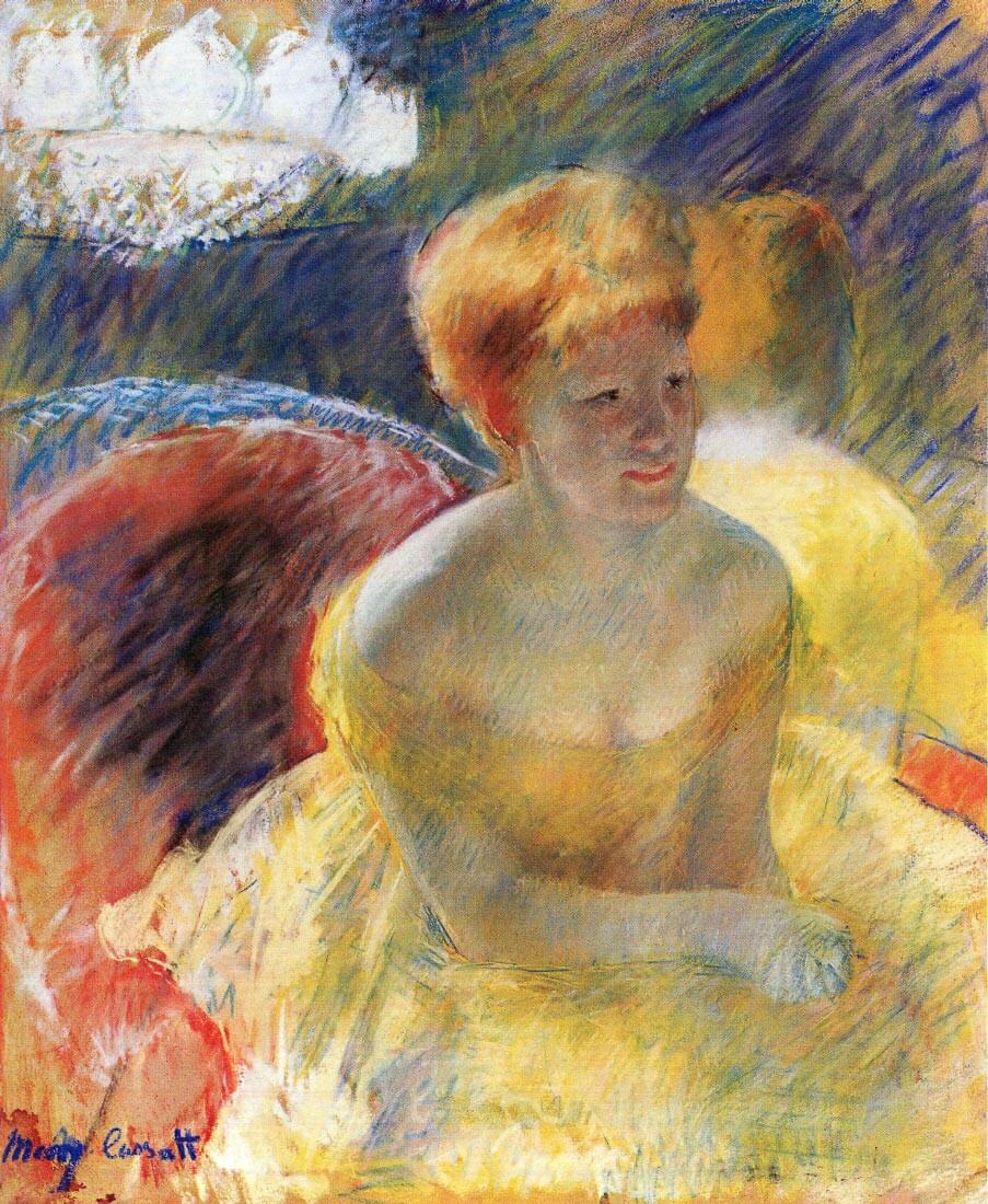 Lydia, the arms rested, in the Theater loge - Cassatt