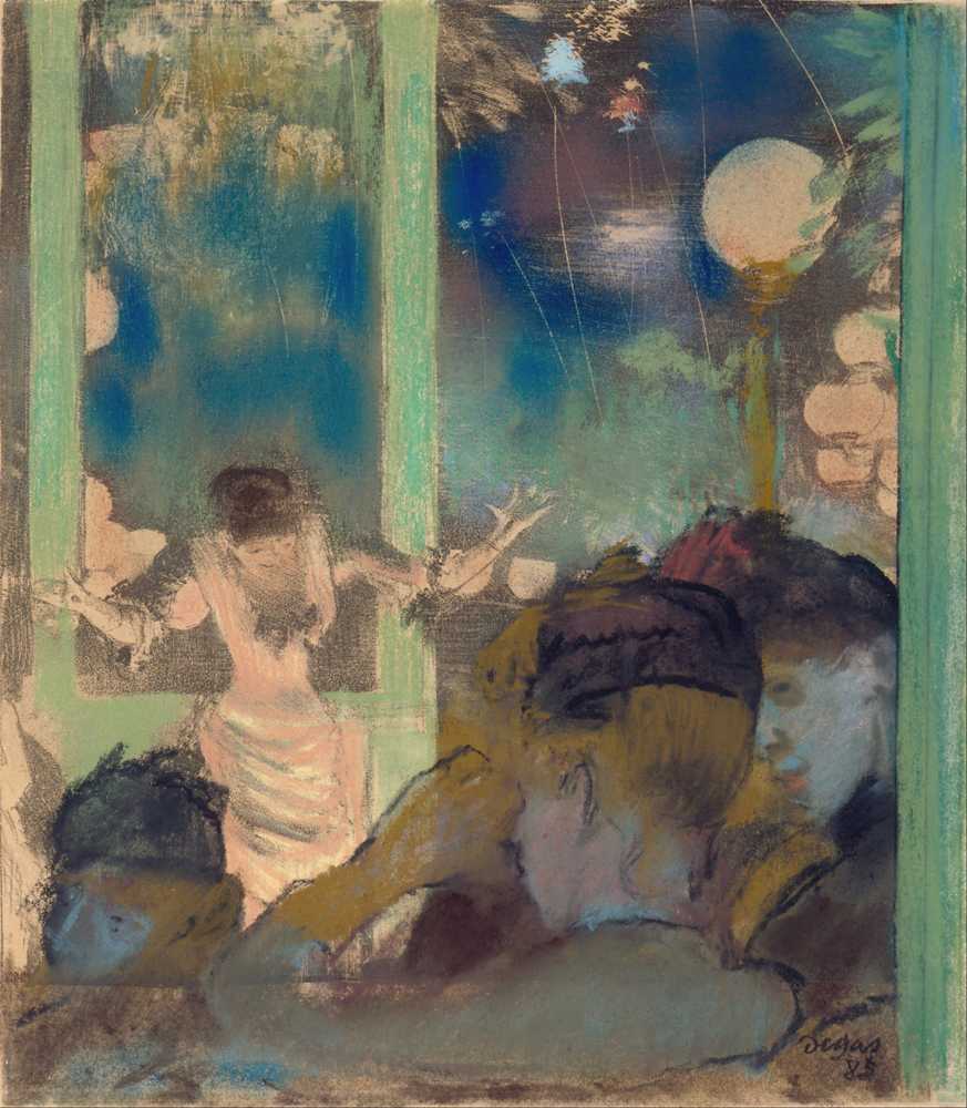 Mademoiselle Becat at the Cafe des Ambassadeurs (1885) - Edgar Degas