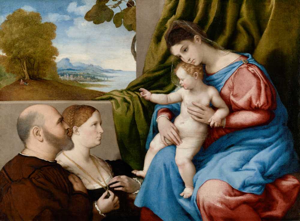 Madonna and Child with Two Donors - Lorenzo Lotto