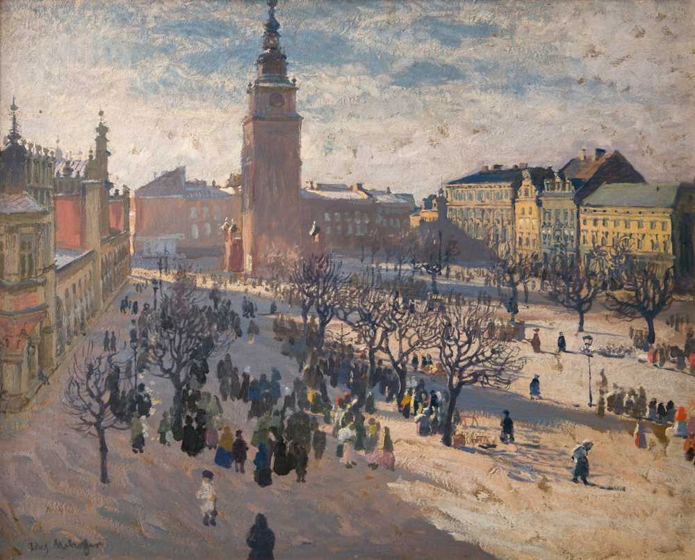 Main Market Square in Krakow (1903) - Józef Mehoffer