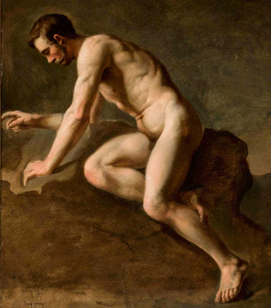 Male nude study (1841-1842) - Józef Simmler
