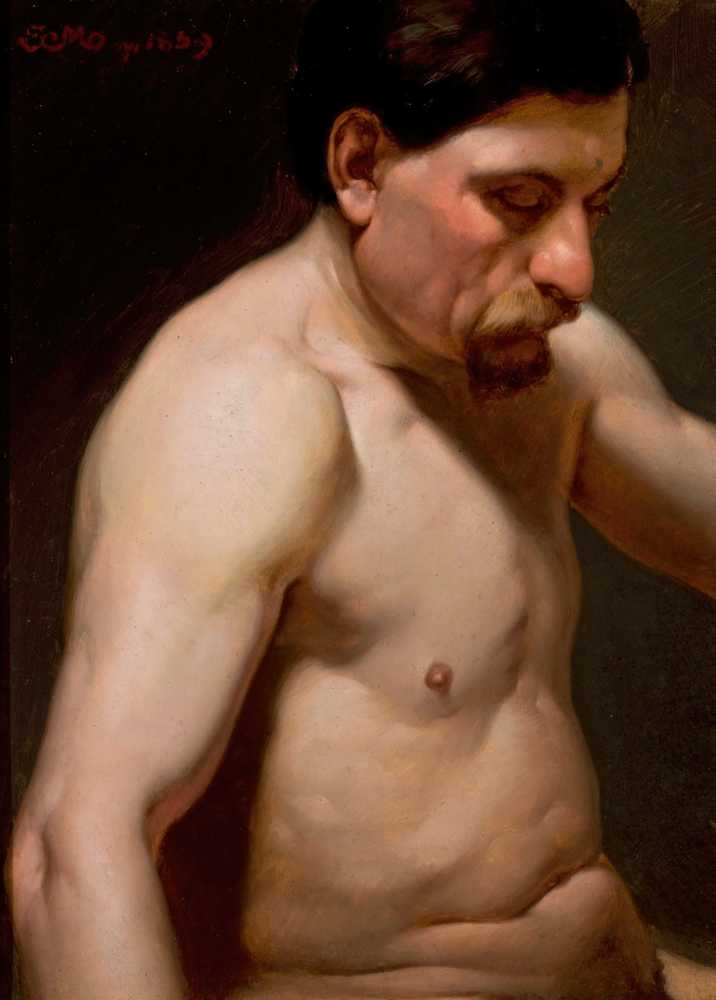 Male semi-nude (1859) - Jan Matejko