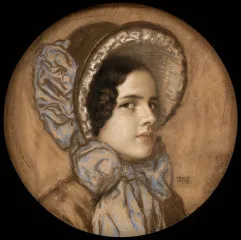 Mary with red hat - Franz von Stuck