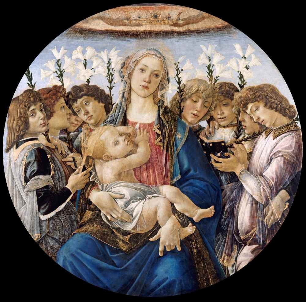 Mary with the Child and Singing Angels (circa 1477) - Botticelli
