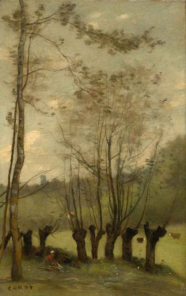 Meadow with Willows, Monthlery - Jean Baptiste Camille Corot