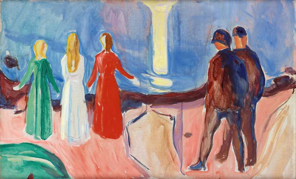 Meeting on the Beach (1933–35) - Edward Munch