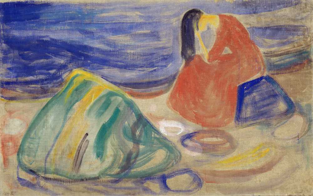 Melancholy. Weeping Woman on the Beach (1906) - Edward Munch