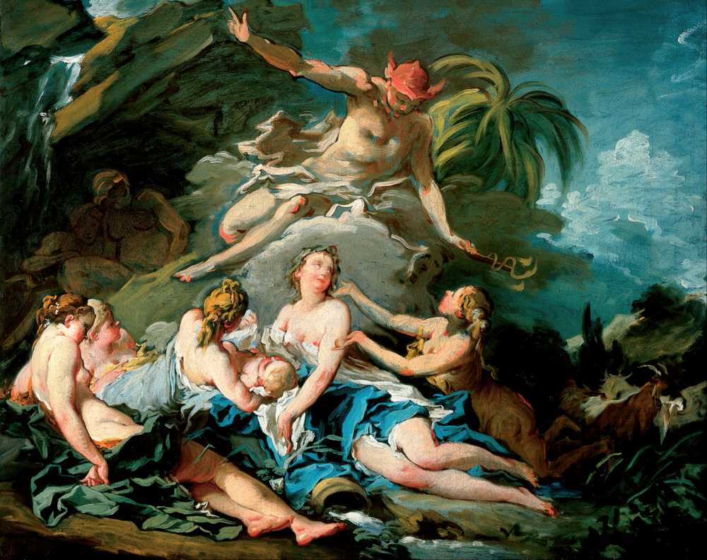 Mercury Entrusting the Infant Bacchus to the Nymphs of Nysa (1734) - Boucher