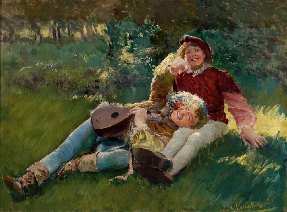 Merry children (circa 1891) - Leon Wyczółkowski