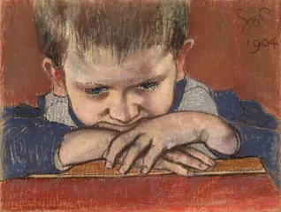 Mietek Leaning on Hands (1904) - Stanisław Wyspiański