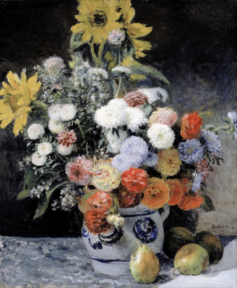 Mixed Flowers in an Earthenware Pot (about 1869) - Auguste Renoir