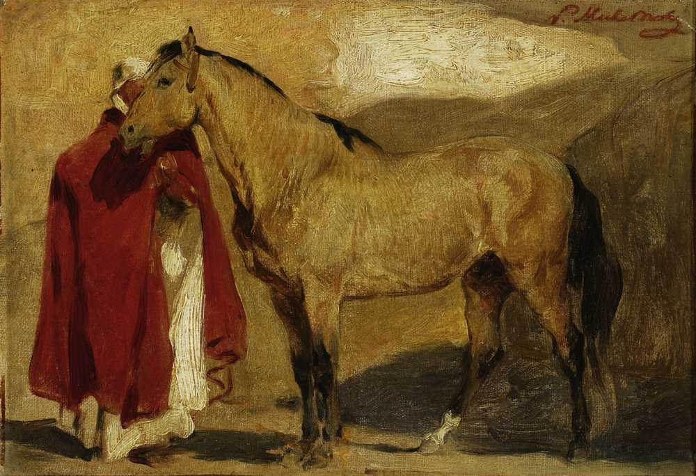 Moroccan man with a horse - Piotr Michałowski