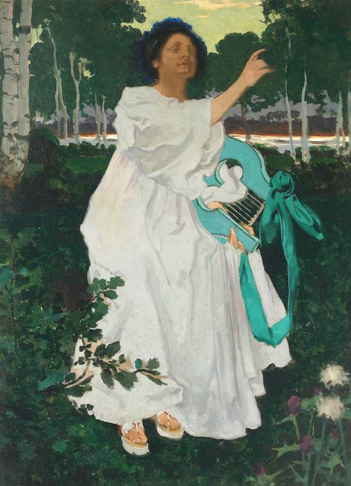 Muse (circa 1897) - Józef Mehoffer