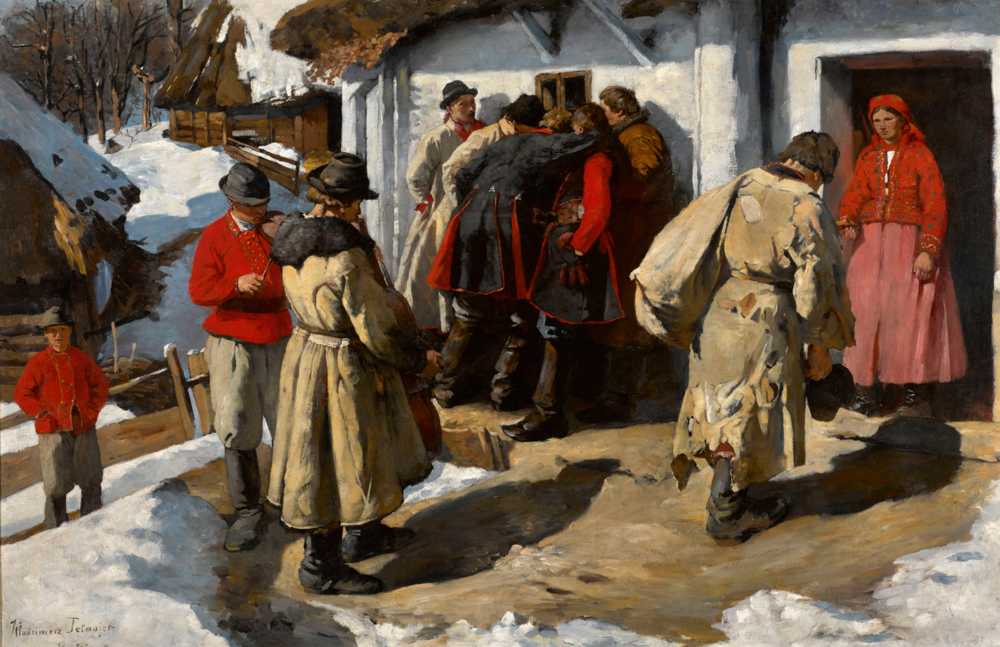 Musicians in Bronowice – in front of a tavern (1891) - Włodzimierz Tetmajer