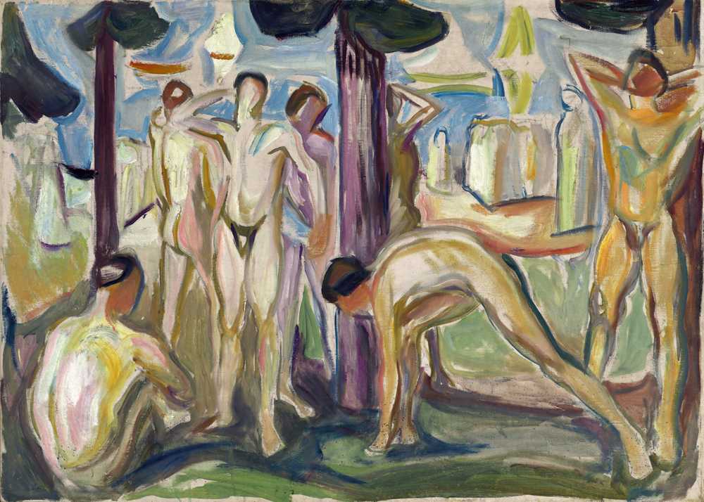 Naked Men in Landscape (1923–30) - Edward Munch