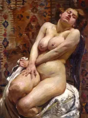 Nana, female nude - Lovis Corinth
