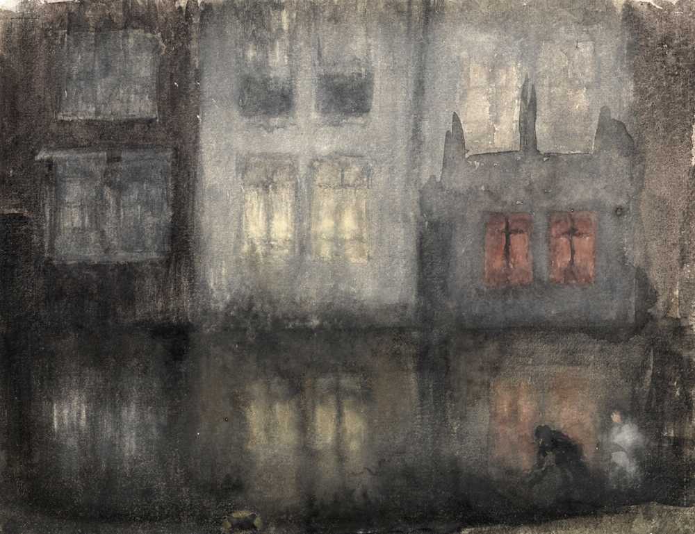 Nocturne- Black and Red—Back Canal, Holland - James Abbot McNeill Whistler