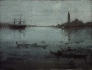 Nocturne in Blue and Silver- The Lagoon, Venice (1879 - 1880) - Whistler