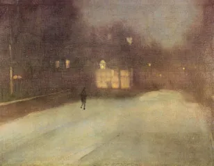 Nocturne in gray and gold, snow in Chelsea - James Abbot McNeill Whist