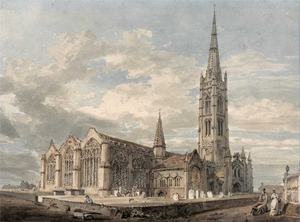 North East View of Grantham Church, Lincolnshire (ca. 1797) - Turner