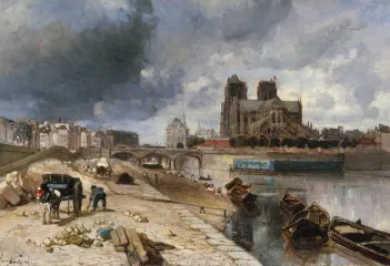 Notre-Dame seen from the Quai de la Tournelle (1852) - Johan Barthold Jongkind