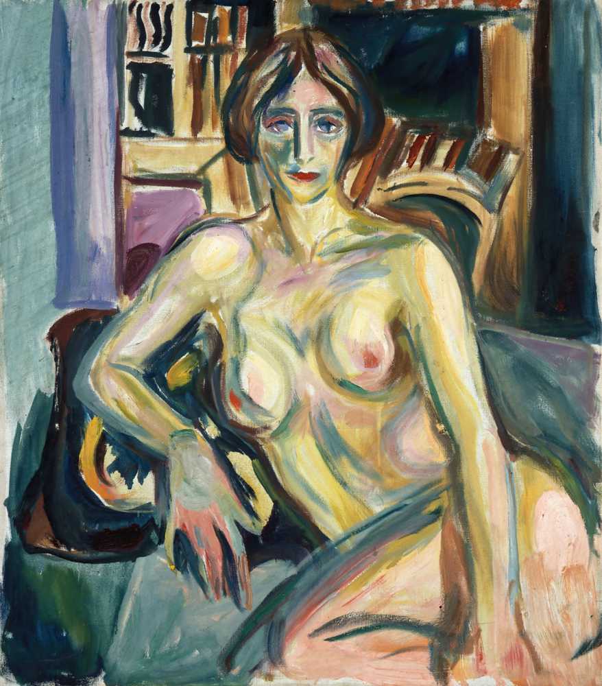 Nude, Sitting on the Couch (1925–1926) - Edward Munch