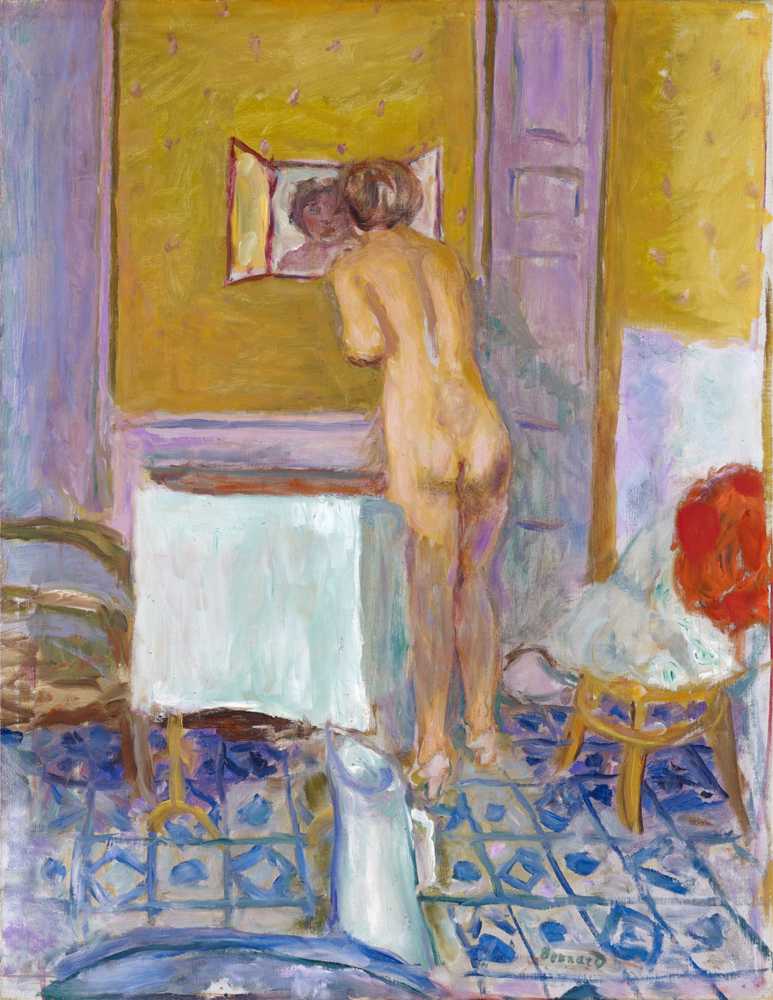 Nude With Red Cloth (Nude At Her Toilet) (1915) - Pierre Bonnard