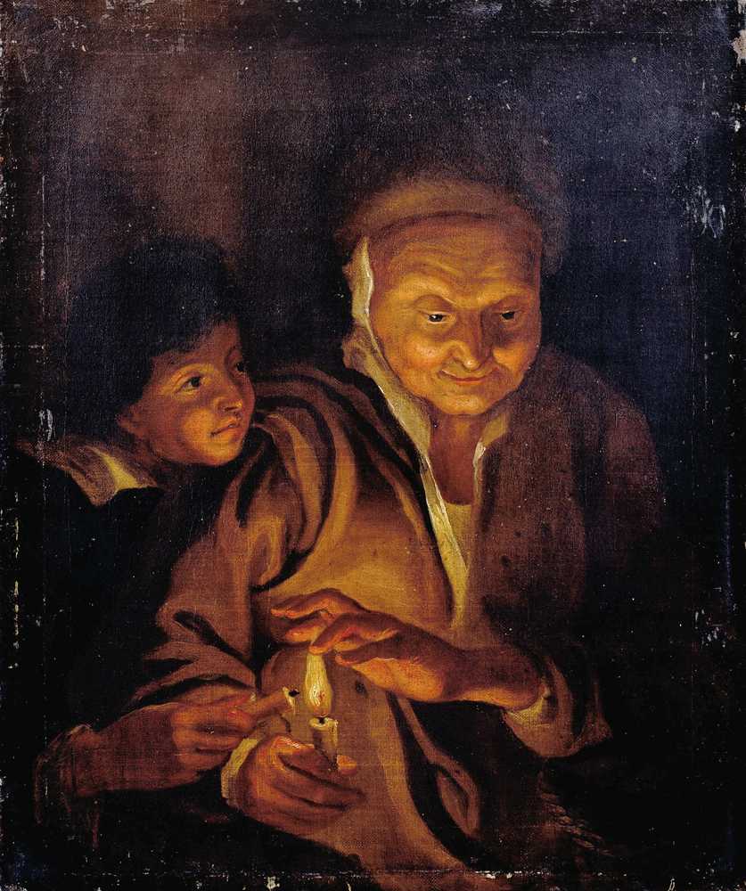 Old Woman and Boy with Candles 2 - Peter Paul Rubens