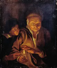 Old Woman and Boy with Candles 2 - Peter Paul Rubens