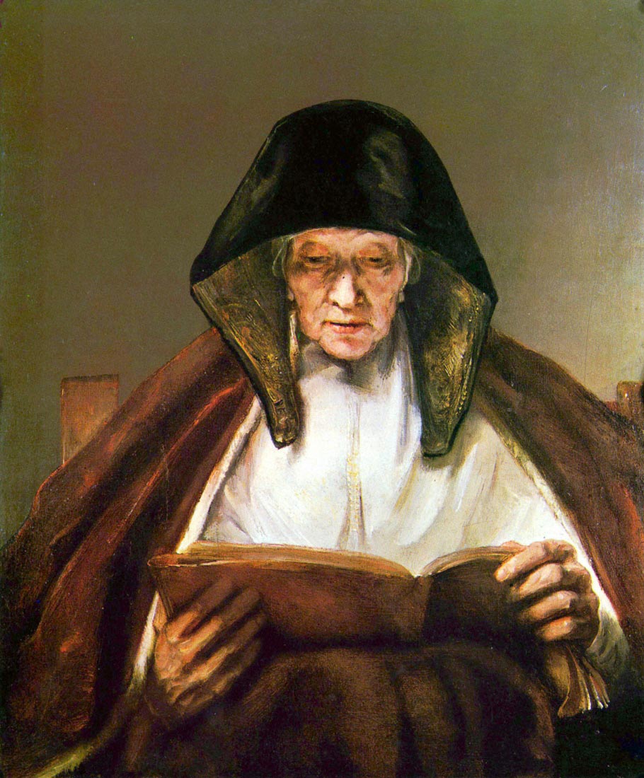 Old woman, reading - Rembrandt