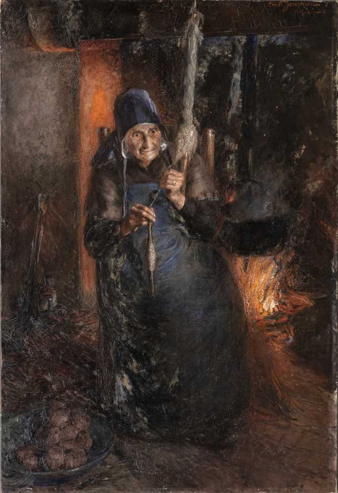 Old Woman Spinning (1887) - Ernst Abraham Josephson