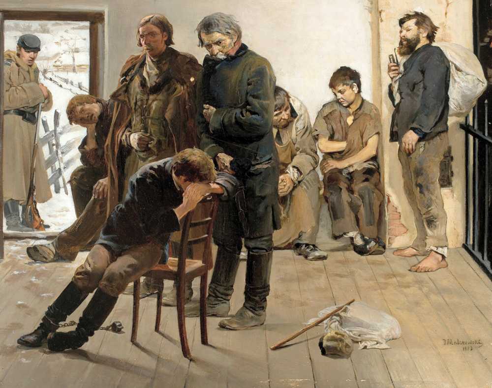 On the way to exile (Prisoners) (1883) - Jacek Malczewski