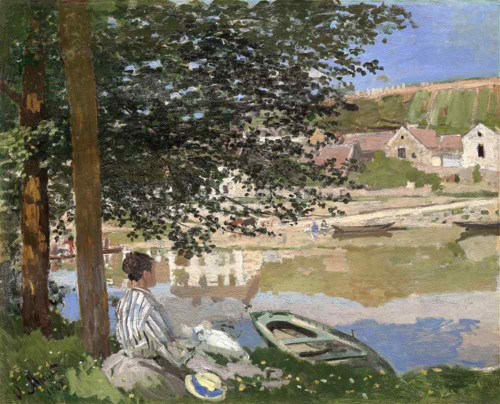 On the Bank of the Seine, Bennecourt - Claude Monet