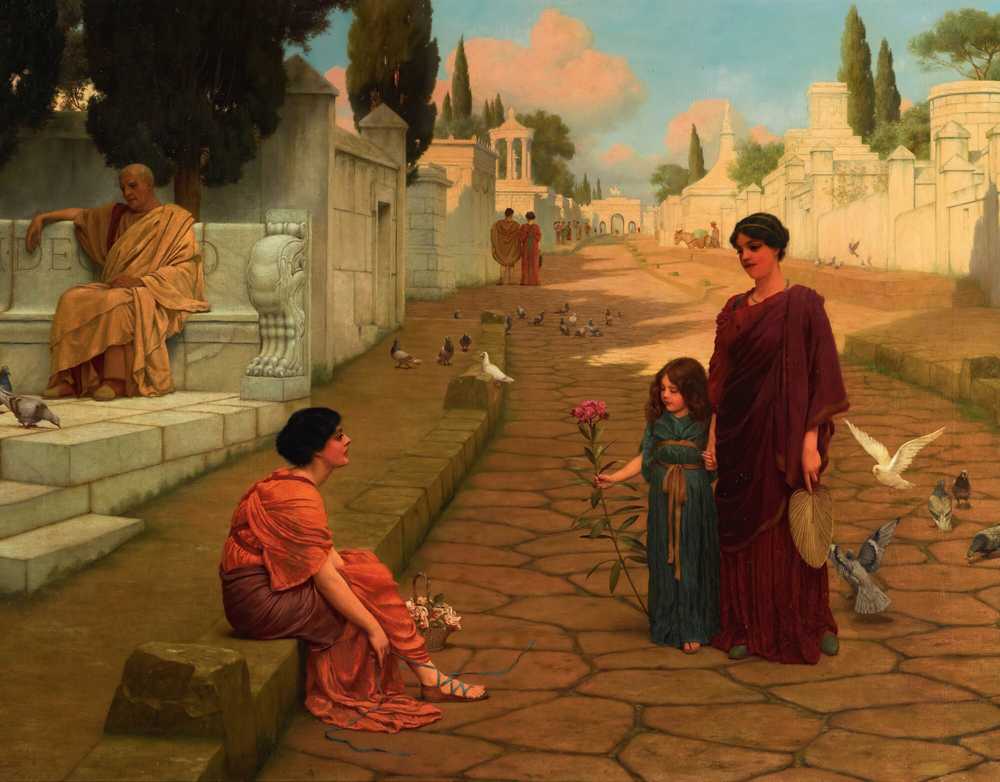 Outside The Gate Of Pompeii (1905) - John William Godward